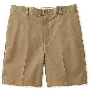 L.L. Bean Men's Khaki Chino Shorts, Classic Fit Plain Front 8" Inseam Size 32